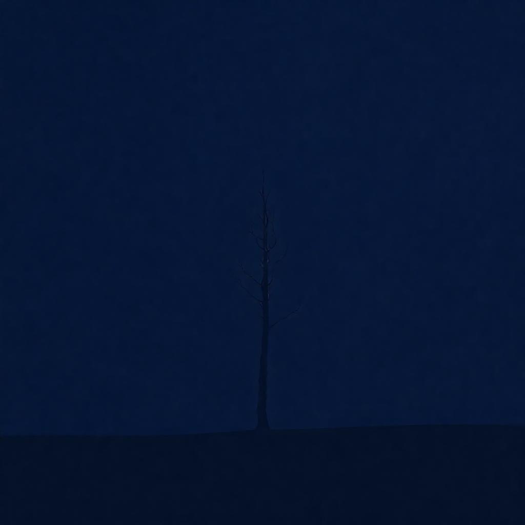 Minimalist composition: A single, strong, vertical line representing '갑(甲)' - a tall, slender tree s...