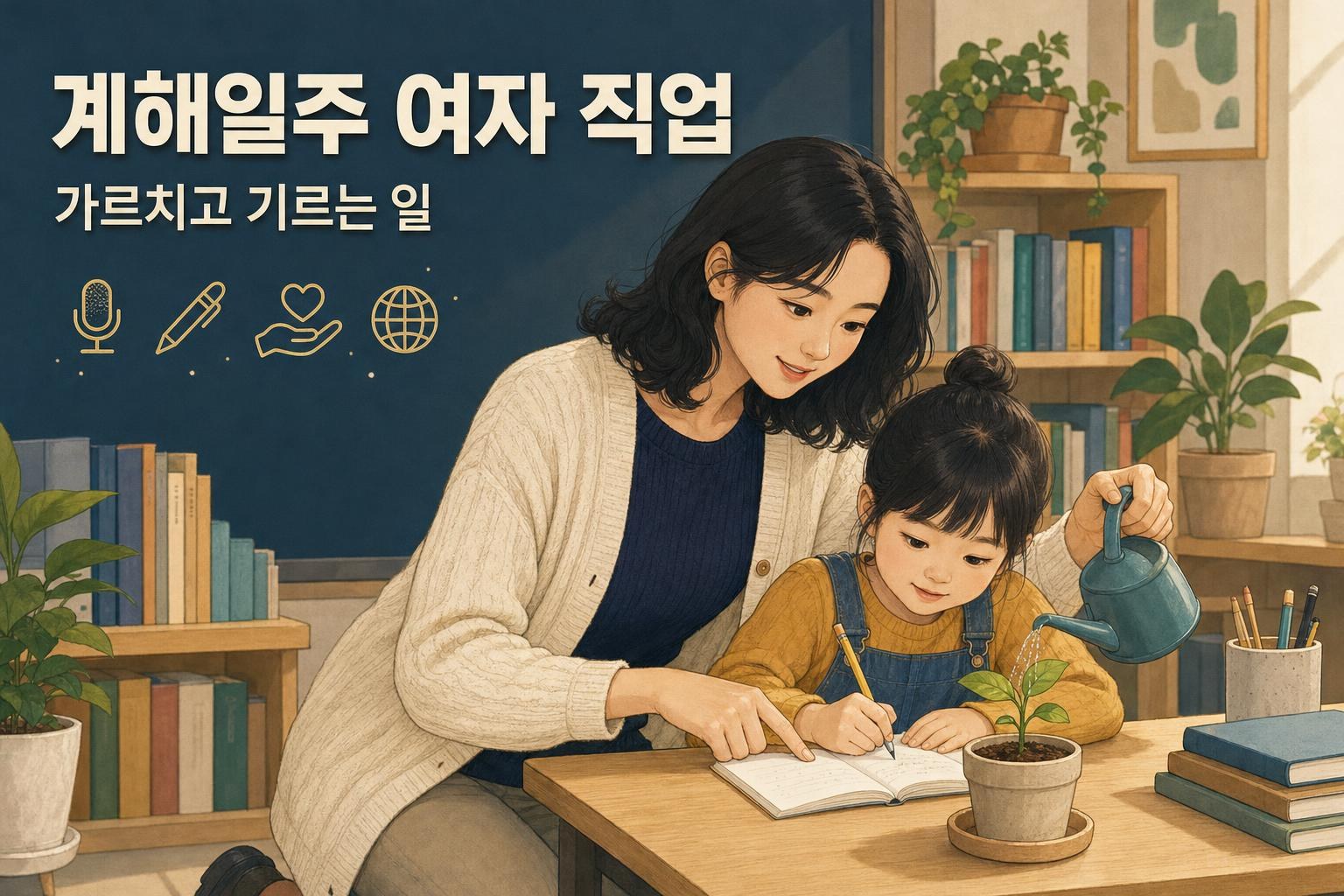 계해일주 여자 직업 — 가르치고 기르는 일