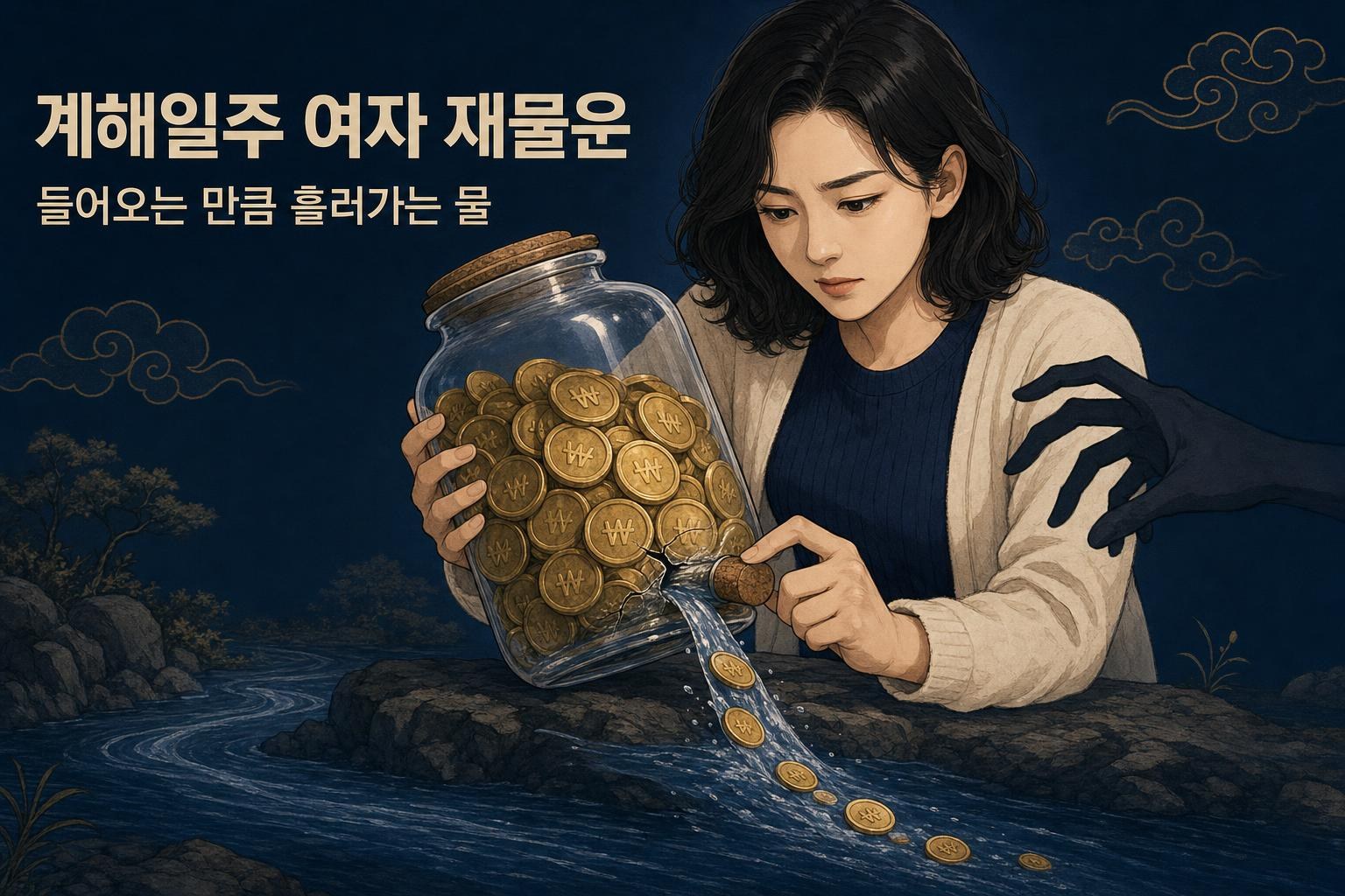 계해일주 여자 재물운 — 들어오는 만큼 흘러가는 물
