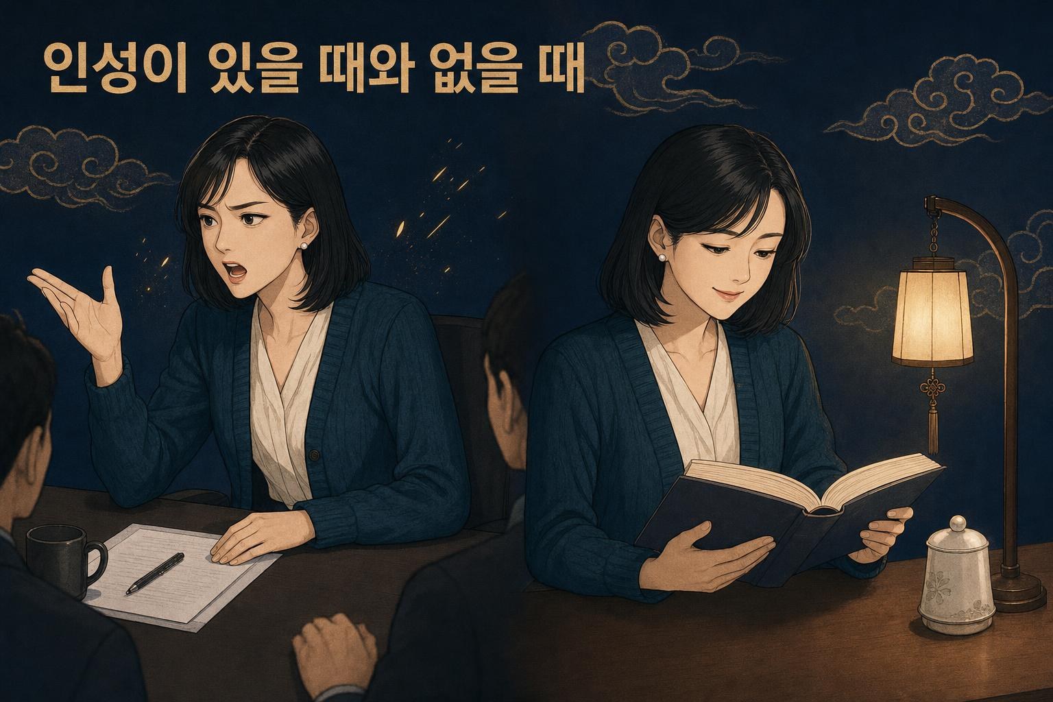 임진일주 여자 — 인성이 있을 때와 없을 때