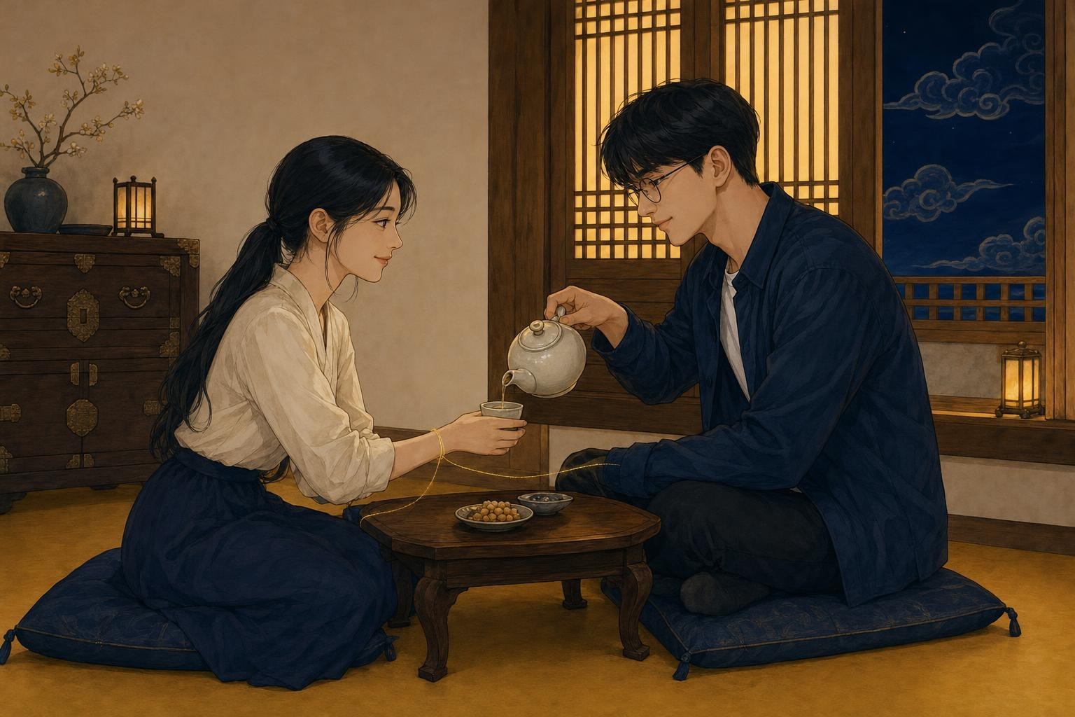 궁합과 관계 — 다투고 화해하는 두 사람